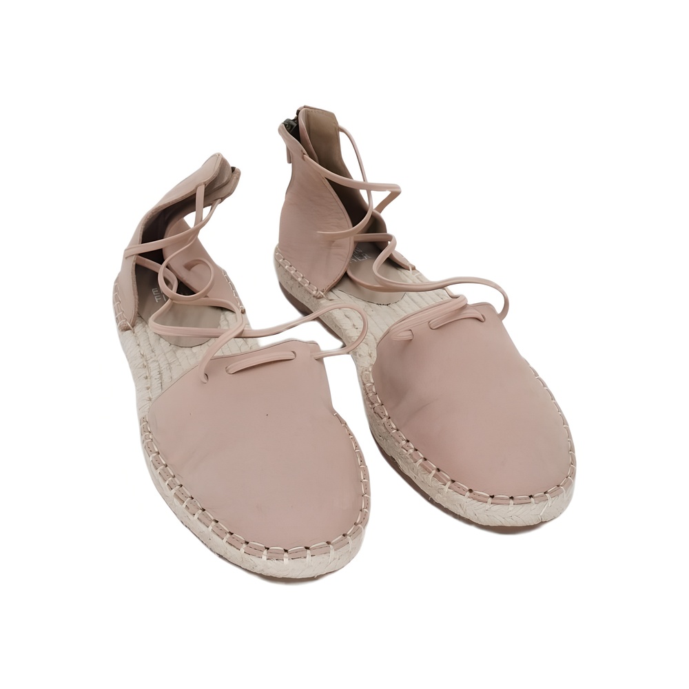 Eileen Fisher Peach Lace Suede Flat Espadrilles Size 5M